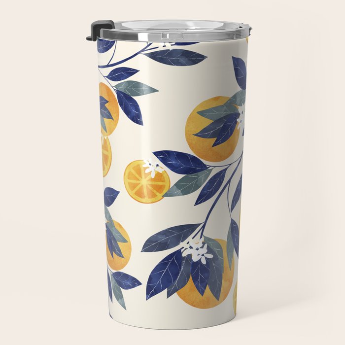 Mediterranean orange branch Travel Mug Gallery Image 3