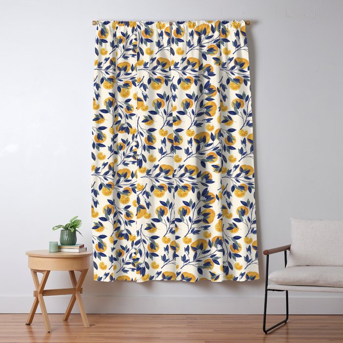 Mediterranean orange branch Window Curtain Gallery Image 5
