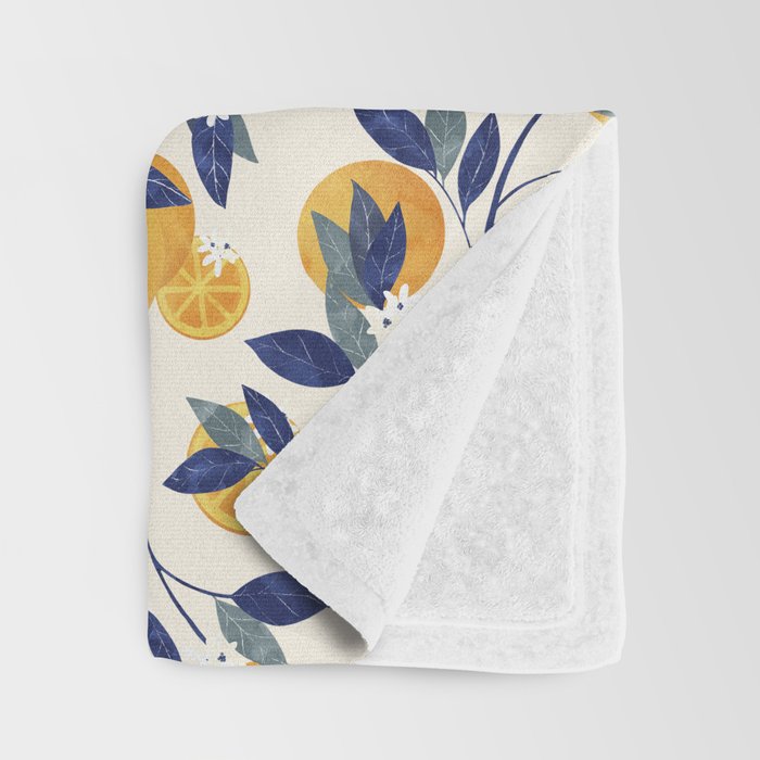 Mediterranean orange branch Throw Blanket Gallery Image 3