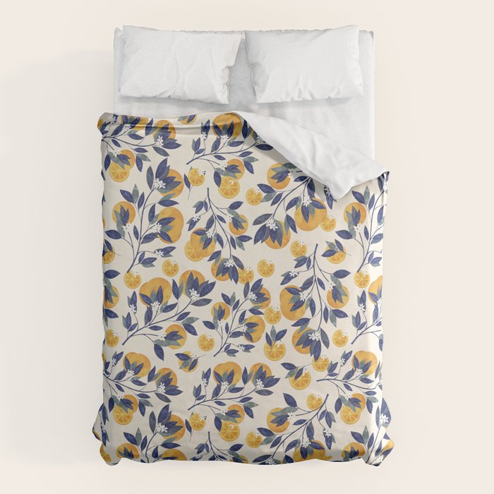 Mediterranean orange branch Duvet Cover Gallery Image 1