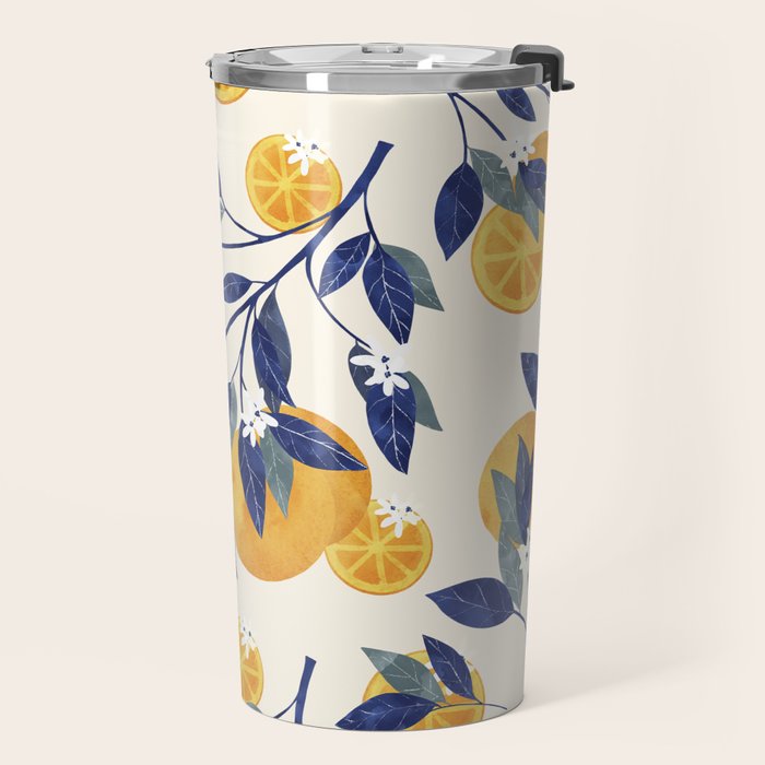 Mediterranean orange branch Travel Mug Gallery Image 2