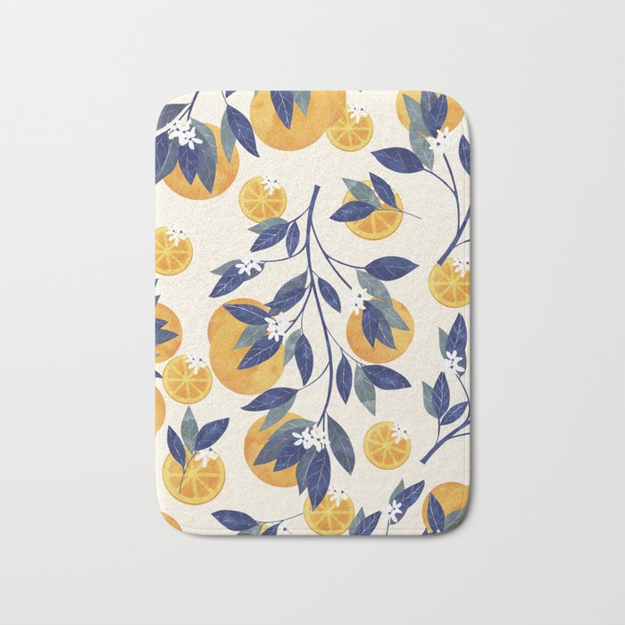 Mediterranean orange branch Bath Mat Gallery Image 1