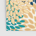 Floral Blooms, Yellow, Teal, Blue, Gray Poster Gallery Image 3