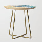 Floral Blooms, Yellow, Teal, Blue, Gray Side Table Gallery Image 1