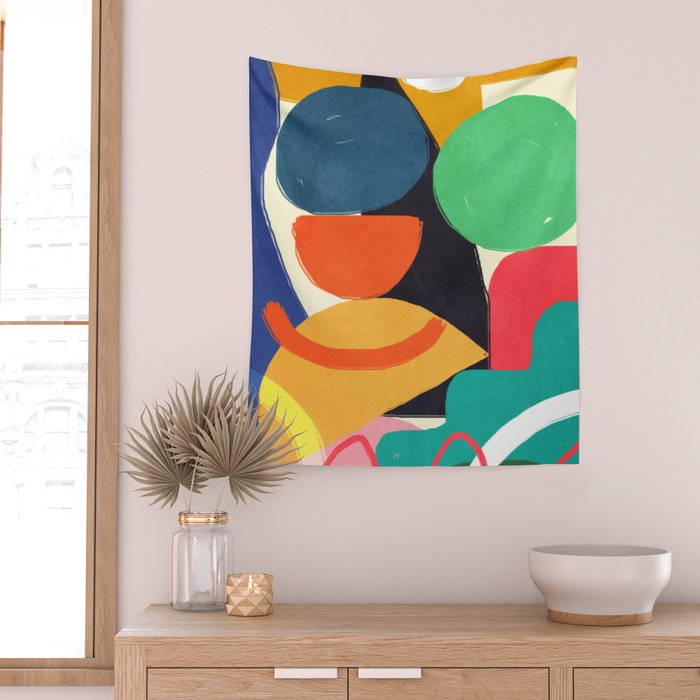 Modern Abstract Shape 03 Wall Tapestry Gallery Image 2