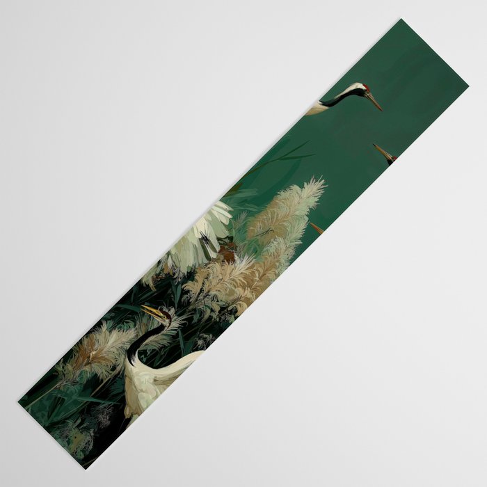 Japanese Poster Heron chinoiserie Print Bird Wall Art asian Japandi Wall Art sage green Painting Table Runner Gallery Image 3