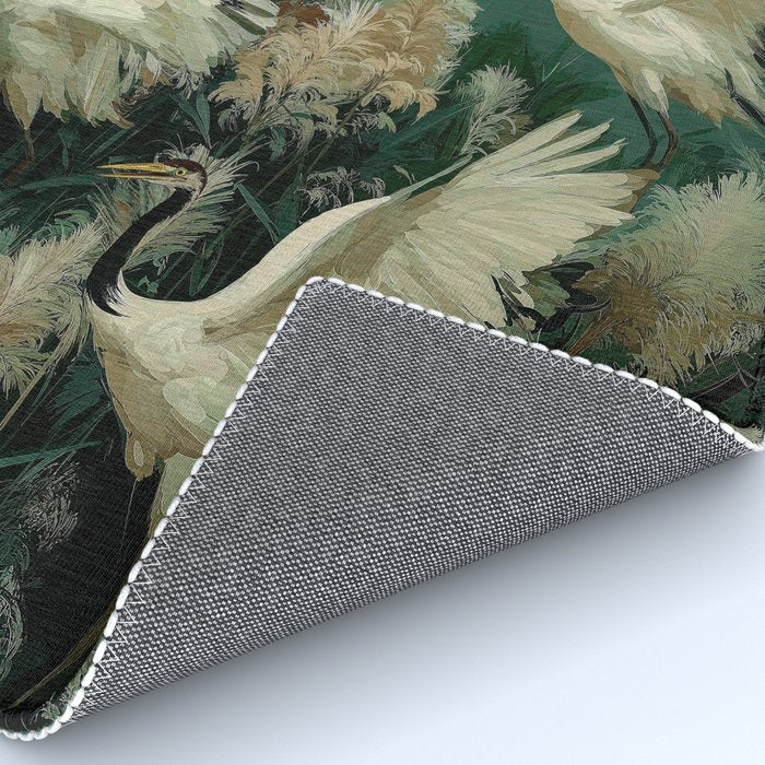 Japanese Poster Heron chinoiserie Print Bird Wall Art asian Japandi Wall Art sage green Painting Rug Gallery Image 4