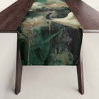 Japanese Poster Heron chinoiserie Print Bird Wall Art asian Japandi Wall Art sage green Painting Table Runner Gallery Image 1