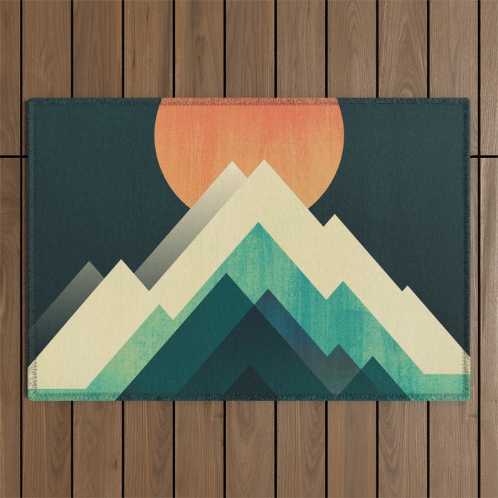 Ablaze on cold mountain Outdoor Rug Gallery Image 1