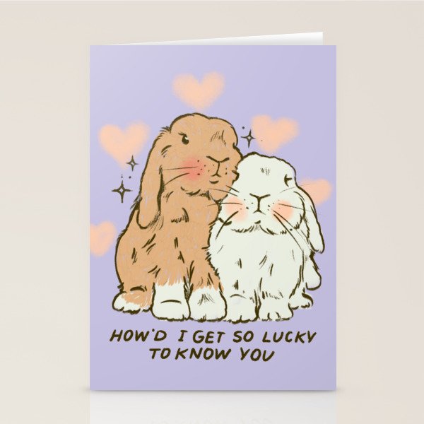 Bunny Lovers Stationery Card Gallery Image 1
