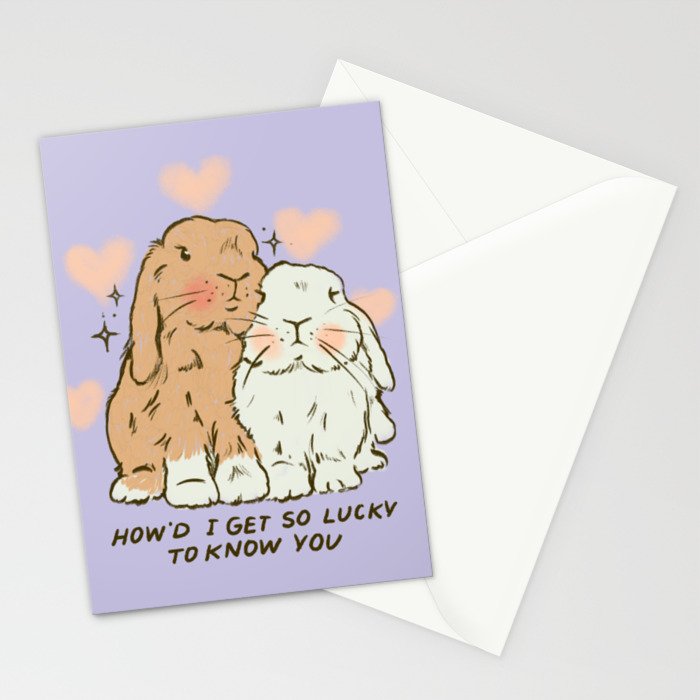 Bunny Lovers Stationery Card Gallery Image 2