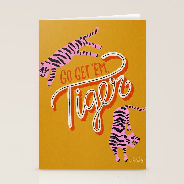 Go Get 'Em Tiger - Yellow Palette Stationery Card Gallery Image 2