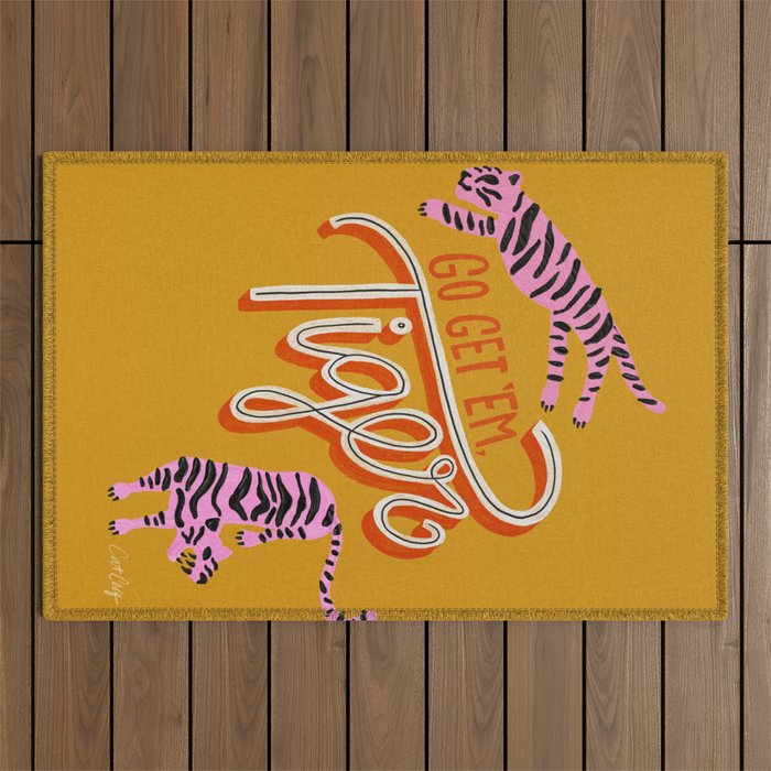 Go Get 'Em Tiger - Yellow Palette Outdoor Rug Gallery Image 1