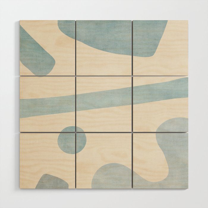 Light Blue Minimalist Artwork Wood Wall Art Gallery Image 1