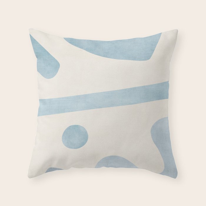 Light Blue Minimalist Artwork Throw Pillow Gallery Image 1
