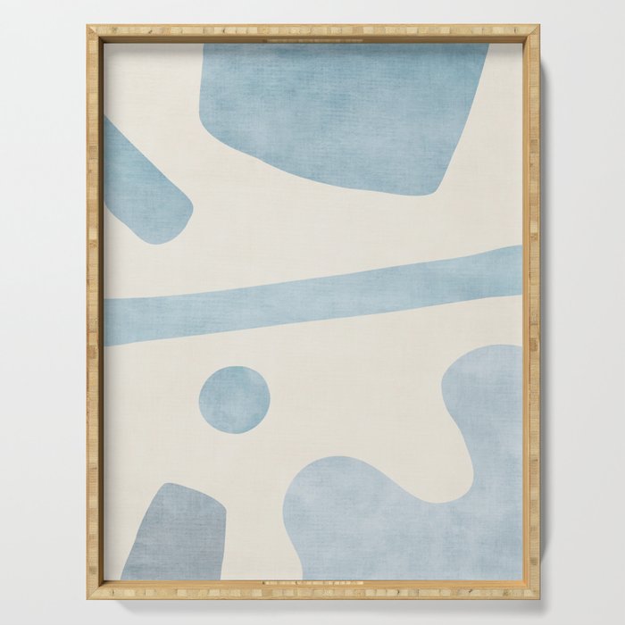 Light Blue Minimalist Artwork Serving Tray Gallery Image 1