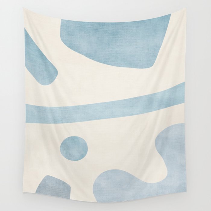 Light Blue Minimalist Artwork Wall Tapestry Gallery Image 4