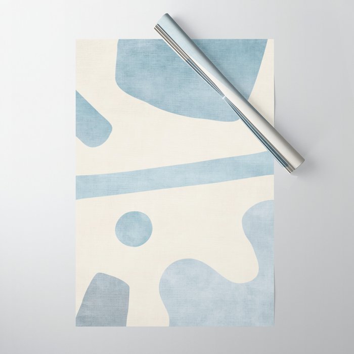 Light Blue Minimalist Artwork Wrapping Paper Gallery Image 1