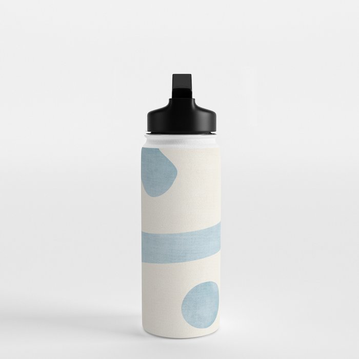 Light Blue Minimalist Artwork Water Bottle Gallery Image 3