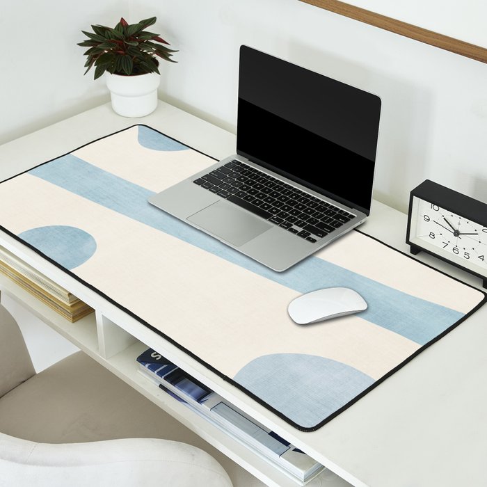 Light Blue Minimalist Artwork Desk Mat Gallery Image 2