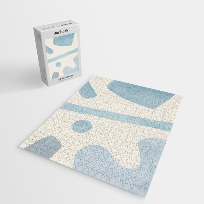 Light Blue Minimalist Artwork Jigsaw Puzzle Gallery Image 2