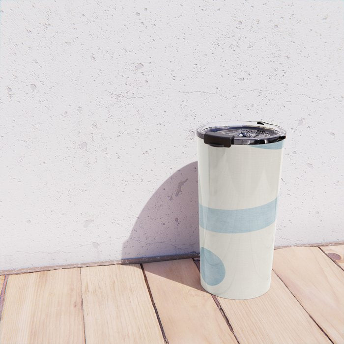 Light Blue Minimalist Artwork Travel Mug Gallery Image 4