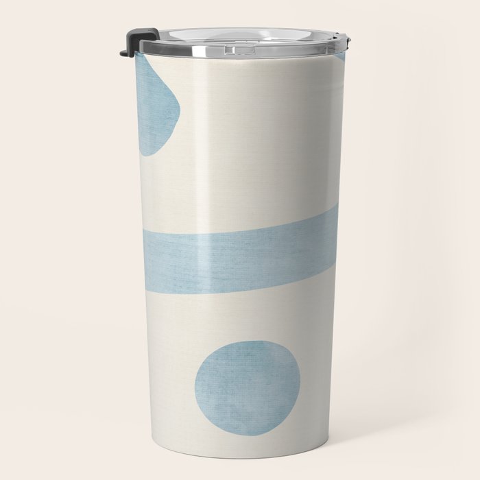 Light Blue Minimalist Artwork Travel Mug Gallery Image 3