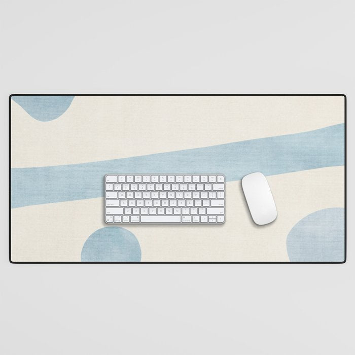 Light Blue Minimalist Artwork Desk Mat Gallery Image 1