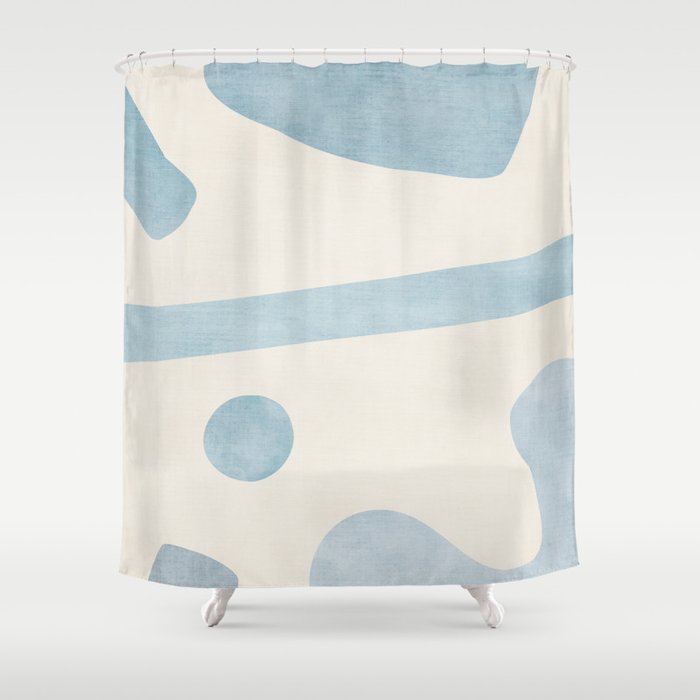 Light Blue Minimalist Artwork Shower Curtain Gallery Image 1