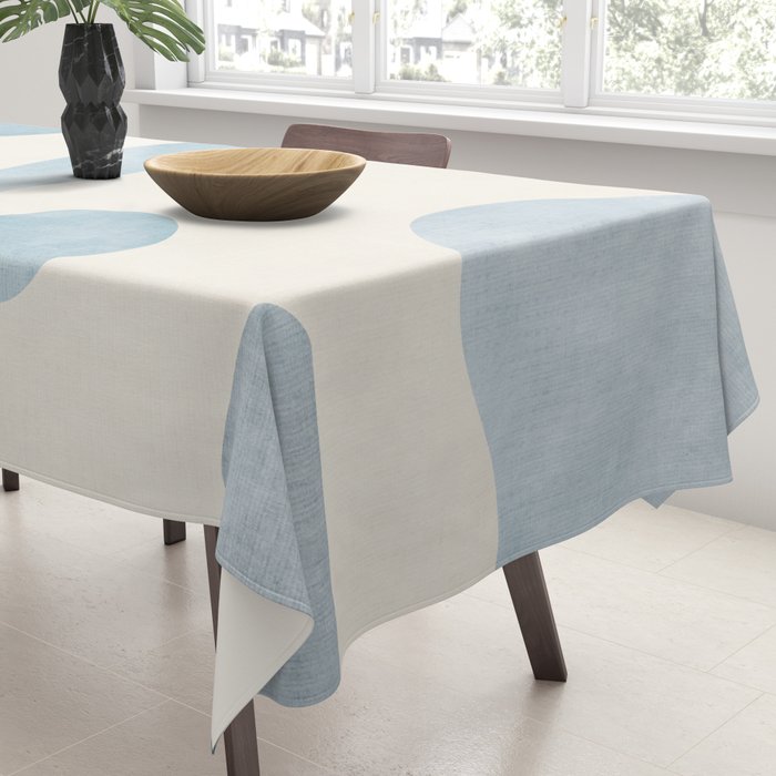 Light Blue Minimalist Artwork Tablecloth Gallery Image 3