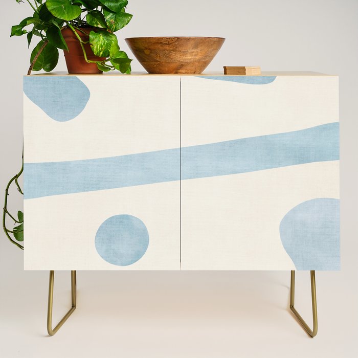 Light Blue Minimalist Artwork Credenza Gallery Image 1