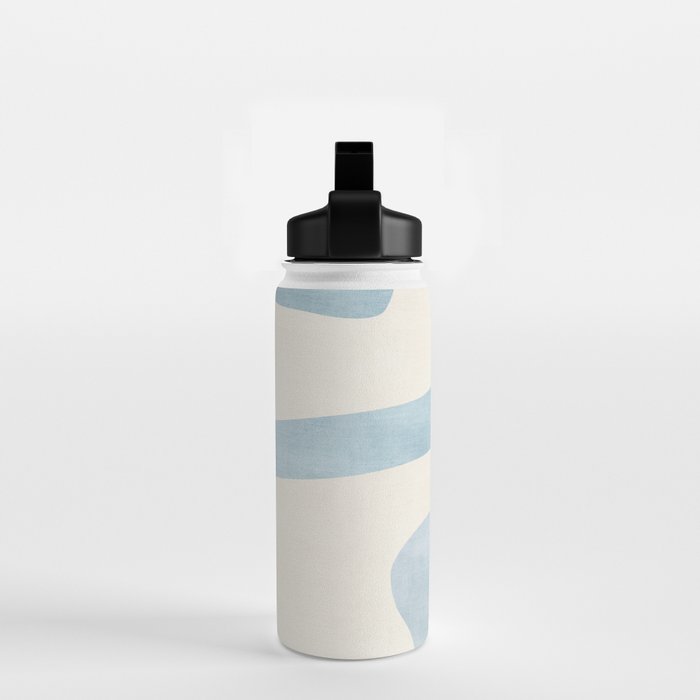 Light Blue Minimalist Artwork Water Bottle Gallery Image 2
