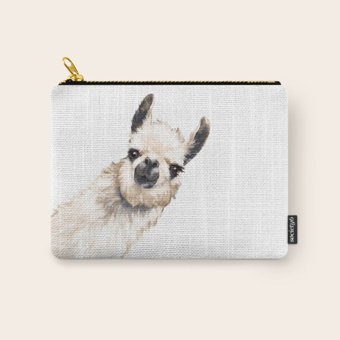 Sneaky Llama White Carry All Pouch Gallery Image 1