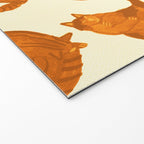 Sleepy Cozy Kitty Cats in Buttercup & Orange Welcome Mat Gallery Image 2