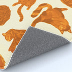 Sleepy Cozy Kitty Cats in Buttercup & Orange Rug Gallery Image 4