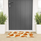 Sleepy Cozy Kitty Cats in Buttercup & Orange Welcome Mat Gallery Image 3