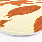 Sleepy Cozy Kitty Cats in Buttercup & Orange Bath Mat Gallery Image 3