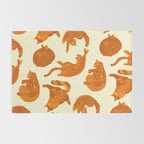 Sleepy Cozy Kitty Cats in Buttercup & Orange Rug Gallery Image 2