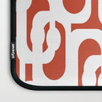 Mid Century Modern Loop Pattern Vermilion Red and White Laptop Sleeve Gallery Image 3