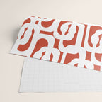 Mid Century Modern Loop Pattern Vermilion Red and White Wrapping Paper Gallery Image 2