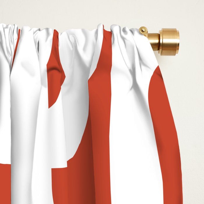 Mid Century Modern Loop Pattern Vermilion Red and White Window Curtain Gallery Image 2