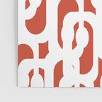 Mid Century Modern Loop Pattern Vermilion Red and White Poster Gallery Image 3