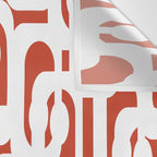 Mid Century Modern Loop Pattern Vermilion Red and White Wall Tapestry Gallery Image 3