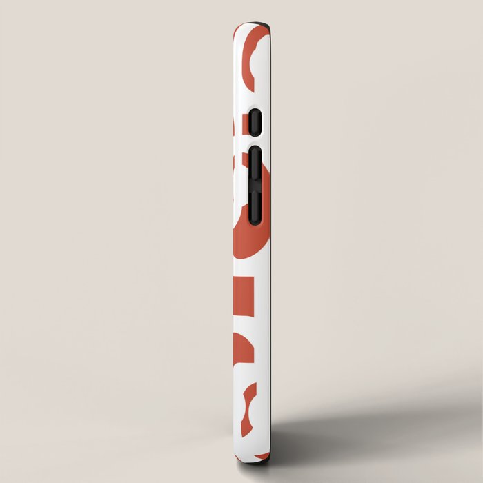 Mid Century Modern Loop Pattern Vermilion Red and White iPhone Case Gallery Image 2
