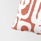 Mid Century Modern Loop Pattern Vermilion Red and White Pillow Sham Gallery Image 4