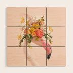 FLORAL FLAMINGO Wood Wall Art Gallery Image 1