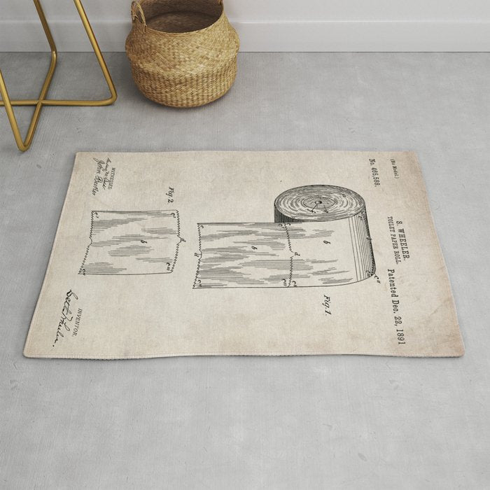 Toilet Paper Patent - Bathroom Art - Antique Rug Gallery Image 1