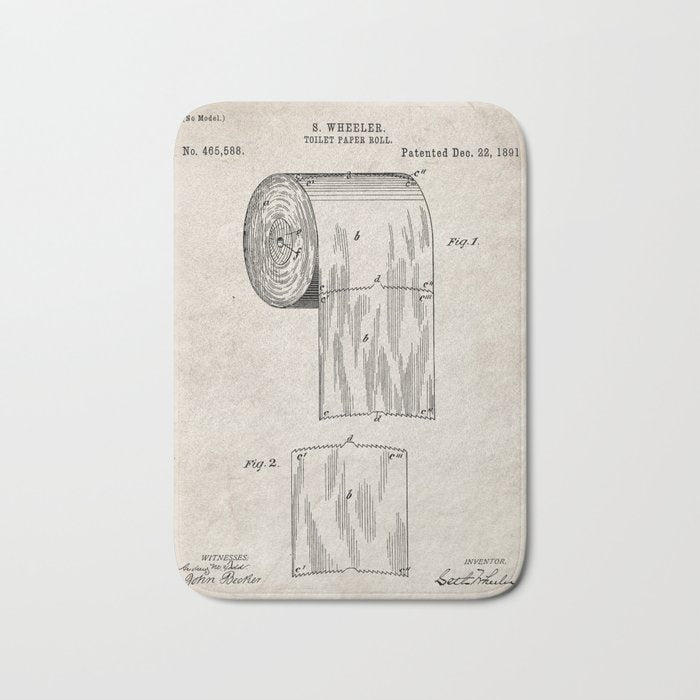 Toilet Paper Patent - Bathroom Art - Antique Bath Mat Gallery Image 1