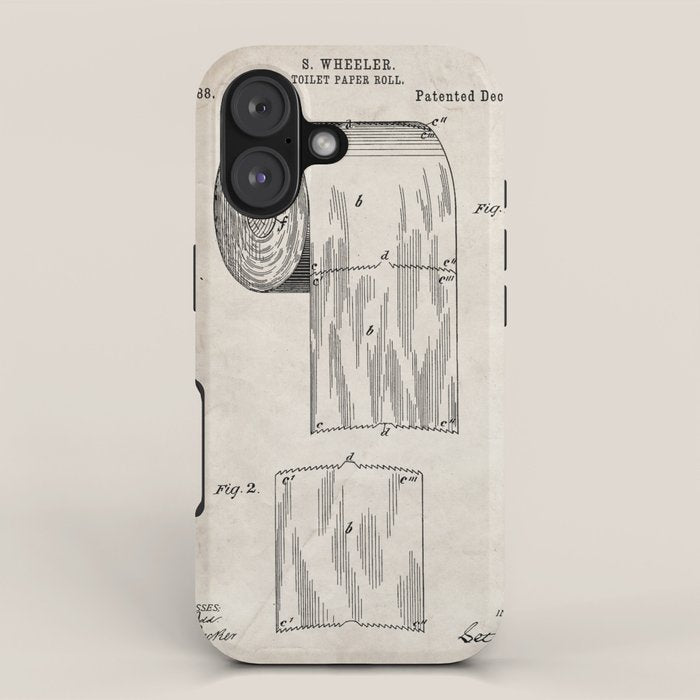 Toilet Paper Patent - Bathroom Art - Antique iPhone Case Gallery Image 1