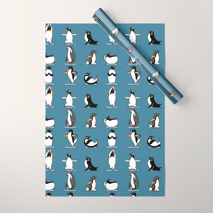 Penguin Yoga Wrapping Paper Gallery Image 1